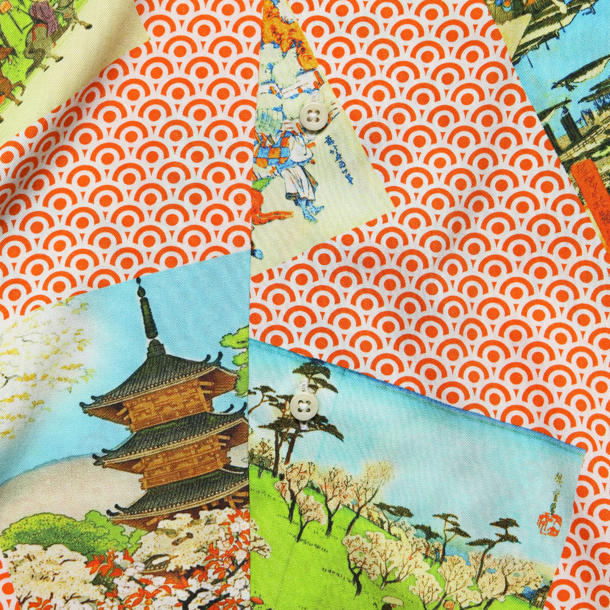Hokusai Shirt - Orange - Gitman Vintage - STAG Provisions - Tops - S/S Woven - Other Pattern