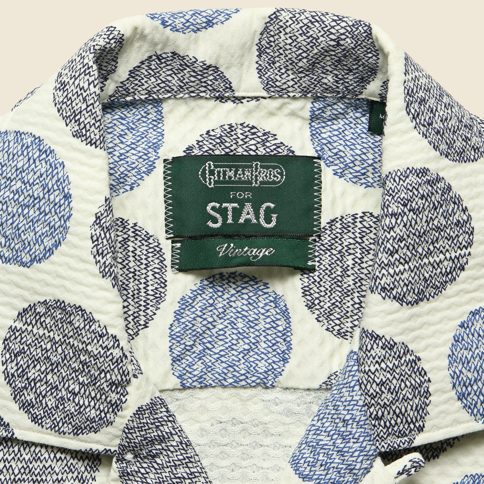 Zig Zag Dot Shirt - White/Blue - Gitman Vintage - STAG Provisions - Tops - S/S Woven - Dot