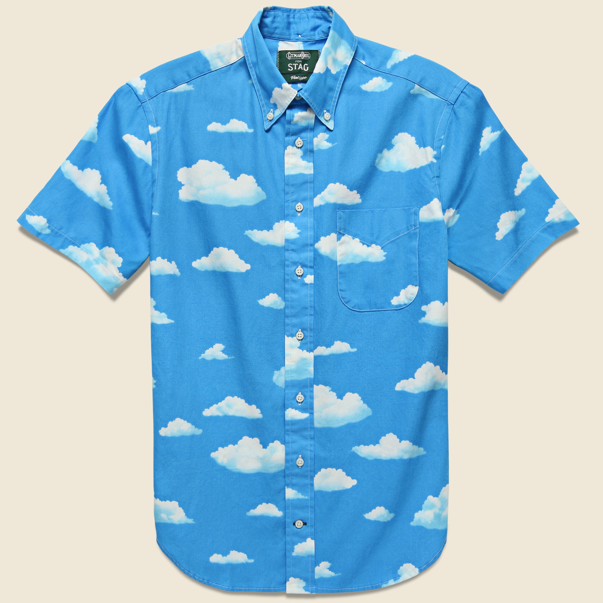 Clouds Shirt - Blue - Gitman Vintage - STAG Provisions - Tops - S/S Woven - Other Pattern