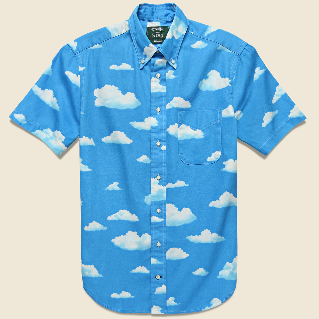 Gitman Vintage Clouds Shirt - Blue