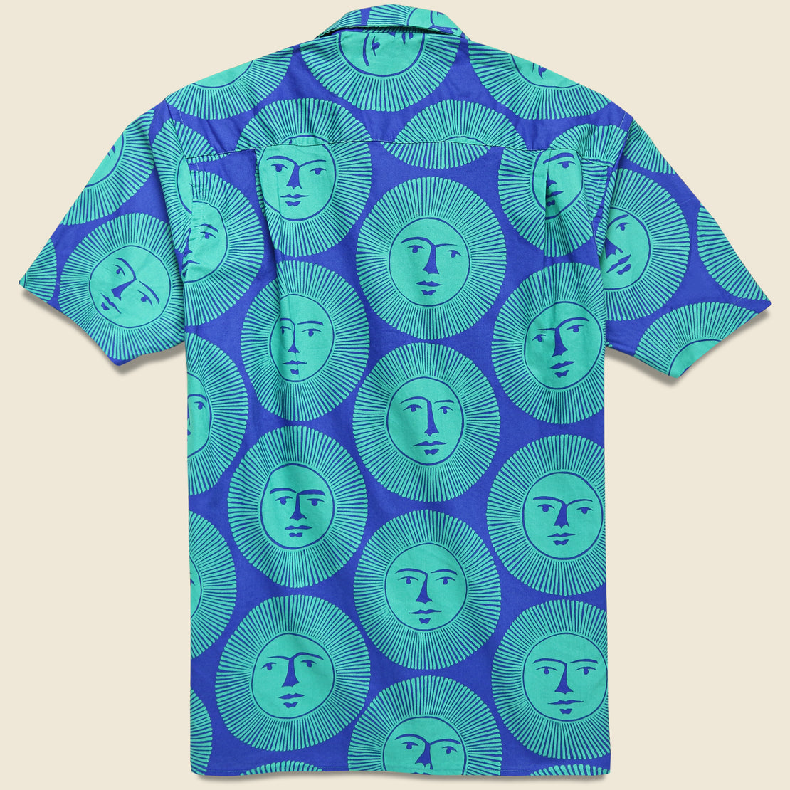 Here Comes The Sun Camp Shirt - Green/Blue