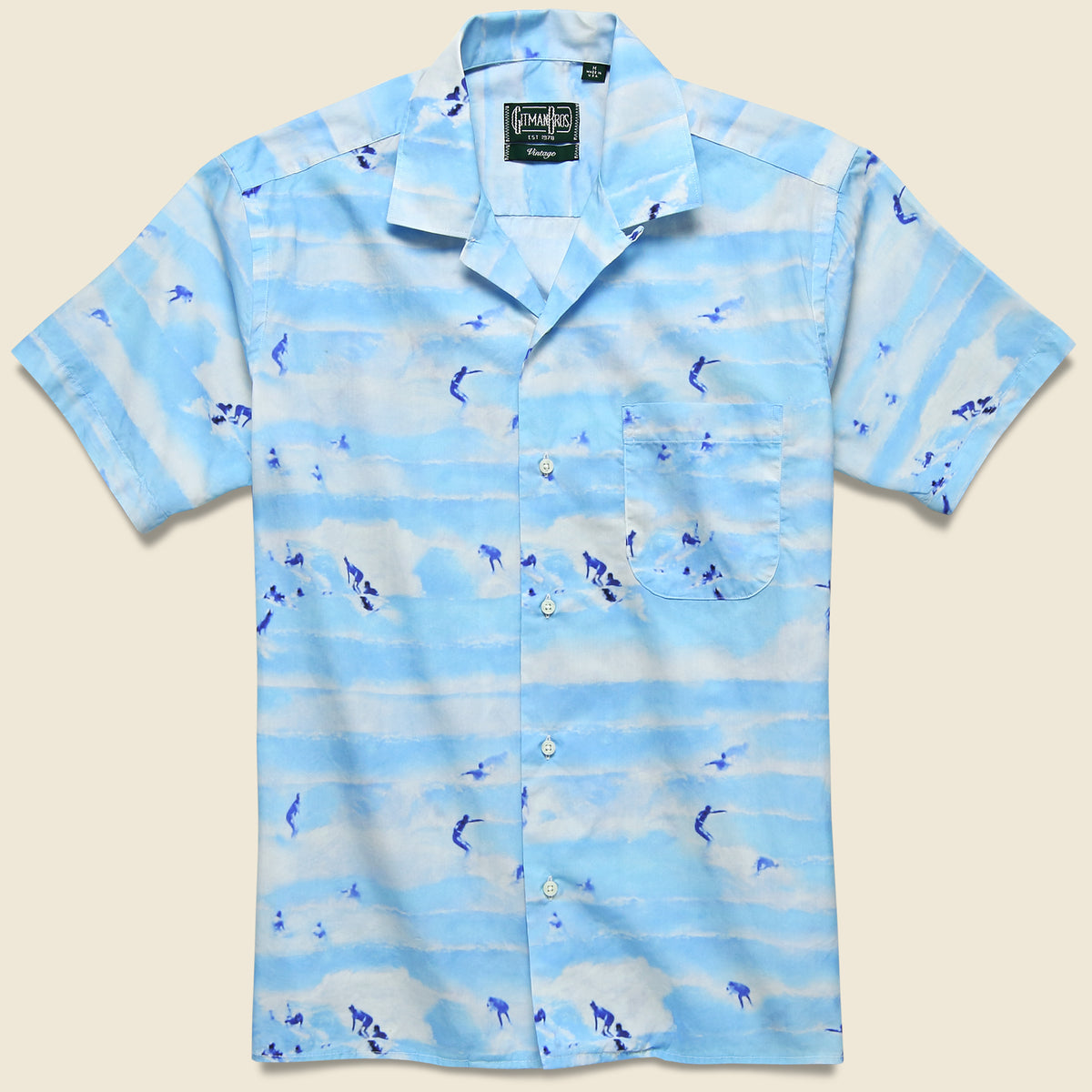 Rockaway Beach Camp Shirt - Sky Blue