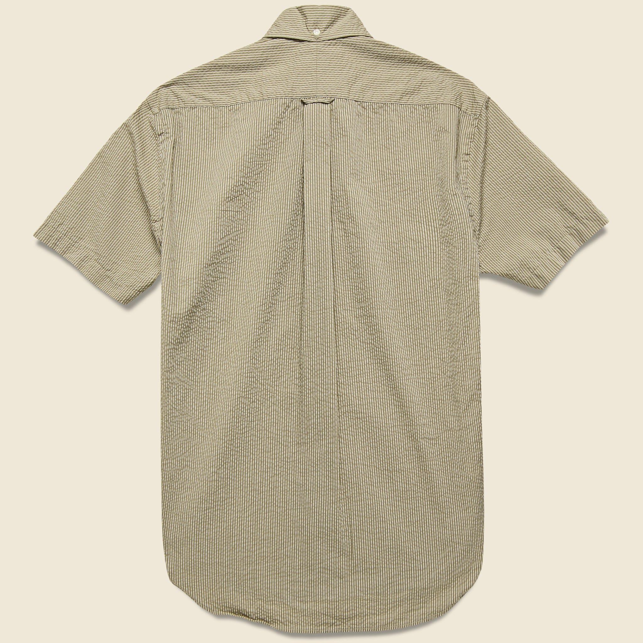 Tonal Stripe Seersucker Oxford Shirt - Khaki - Gitman Vintage - STAG Provisions - Tops - S/S Woven - Other Pattern