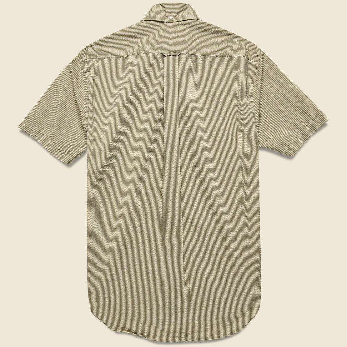 Tonal Stripe Seersucker Oxford Shirt - Khaki