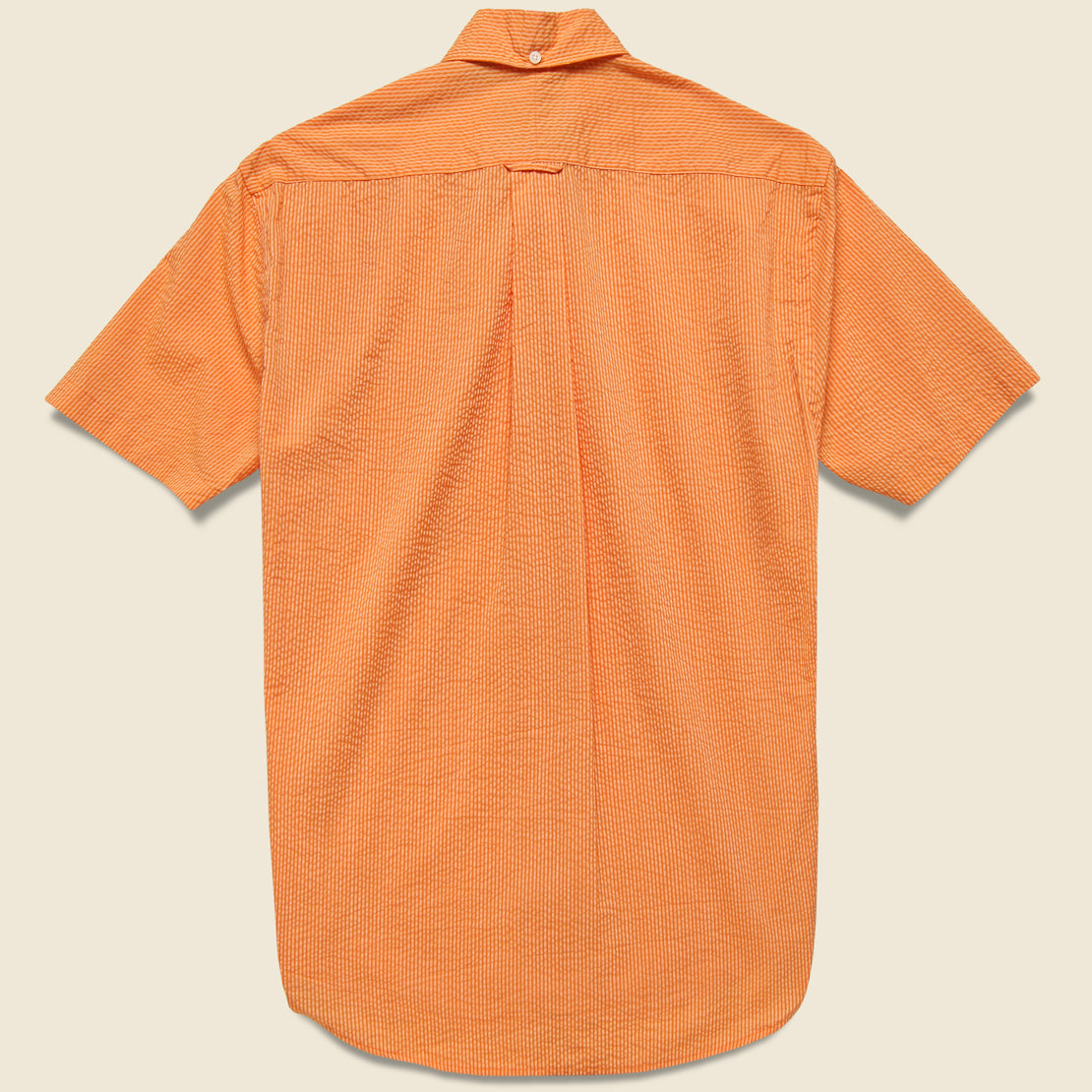 Neon Stripe Seersucker Oxford Shirt - Orange