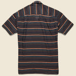 Terry-Cloth Border Barre Camp Shirt - Brown - Gitman Vintage - STAG Provisions - Tops - S/S Woven - Stripe