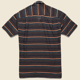 Terry-Cloth Border Barre Camp Shirt - Brown - Gitman Vintage - STAG Provisions - Tops - S/S Woven - Stripe