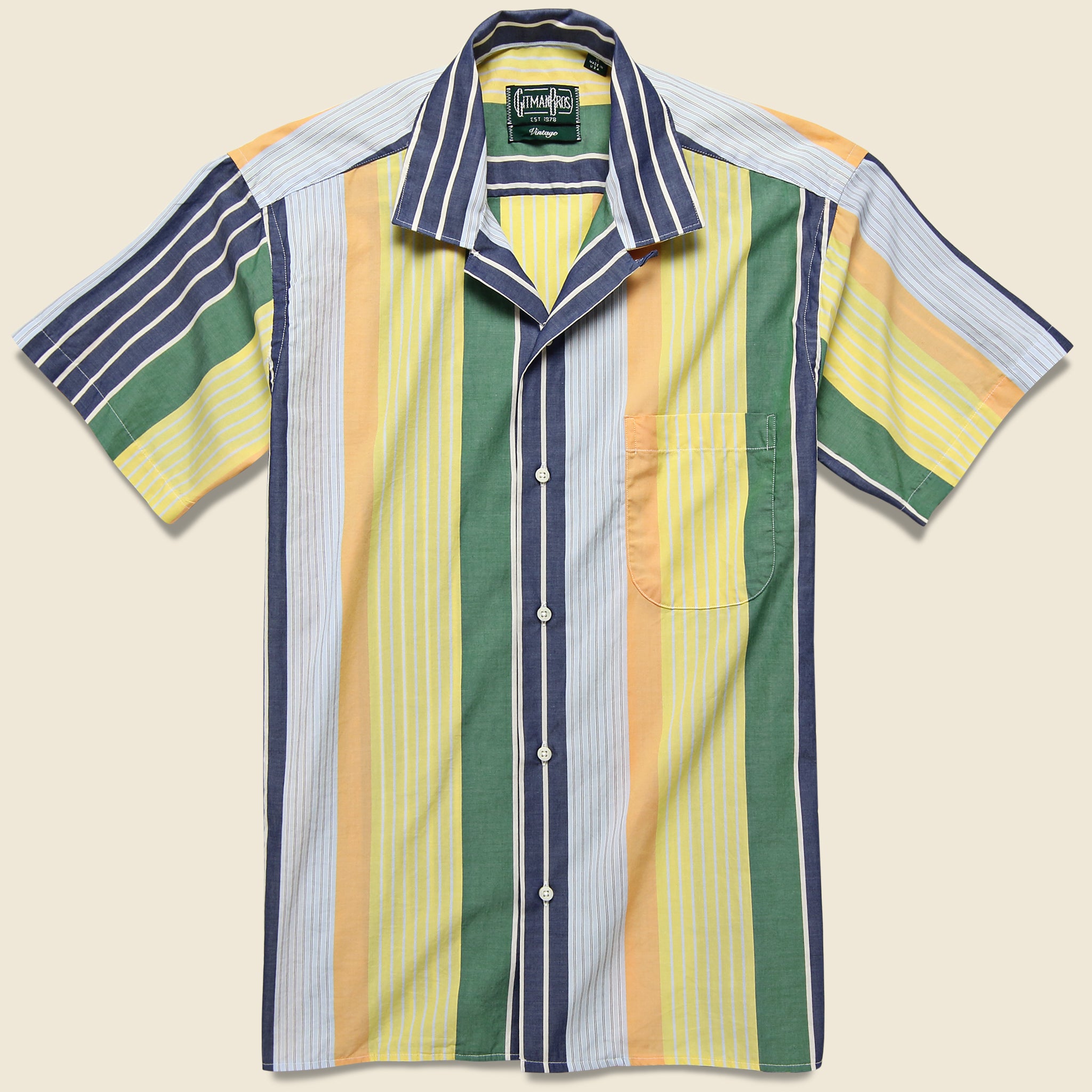 Awning Stripe Camp Shirt - Multi - Gitman Vintage - STAG Provisions - Tops - S/S Woven - Stripe
