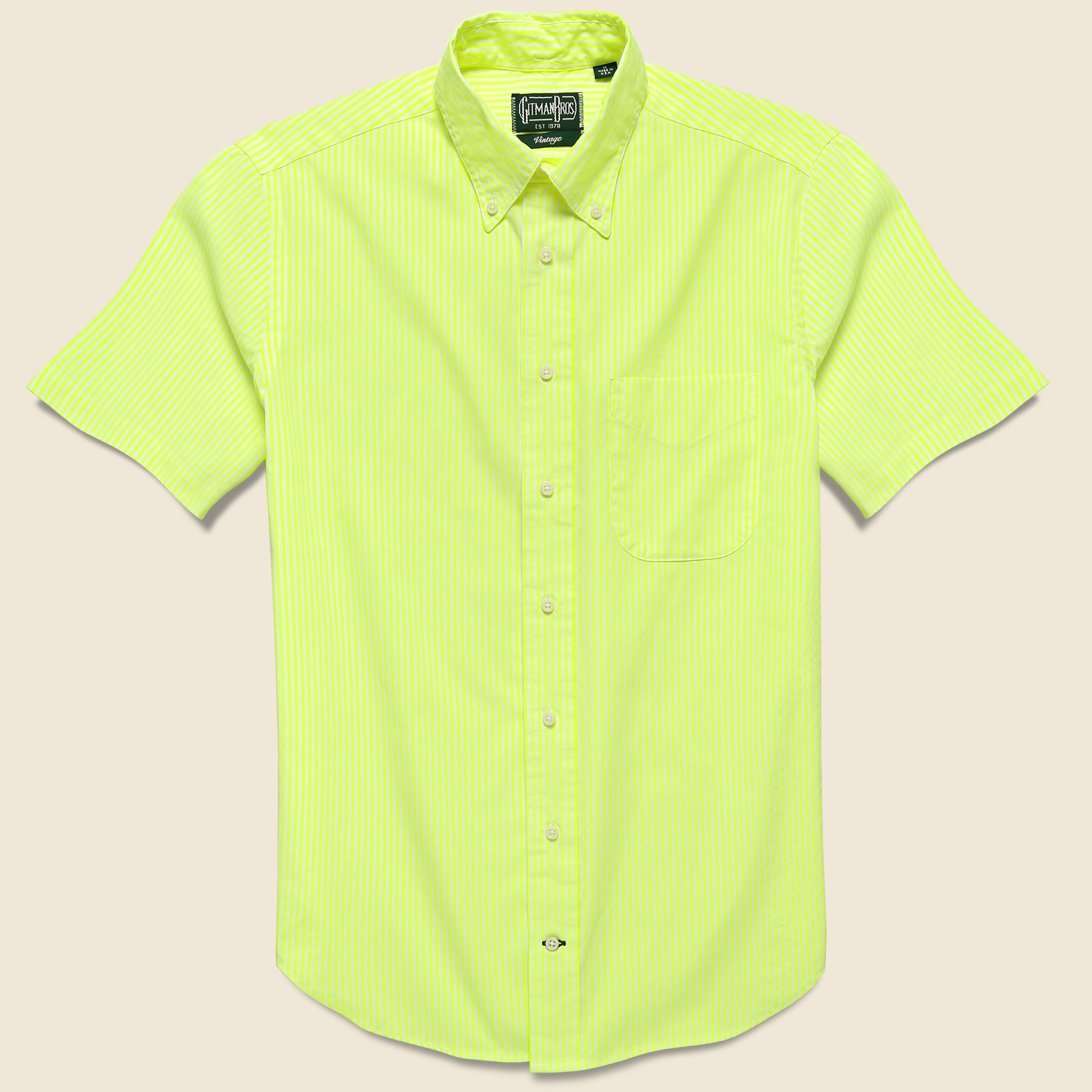 American Neon Awning Stripe Oxford Shirt - Yellow - Gitman Vintage - STAG Provisions - Tops - S/S Woven - Stripe