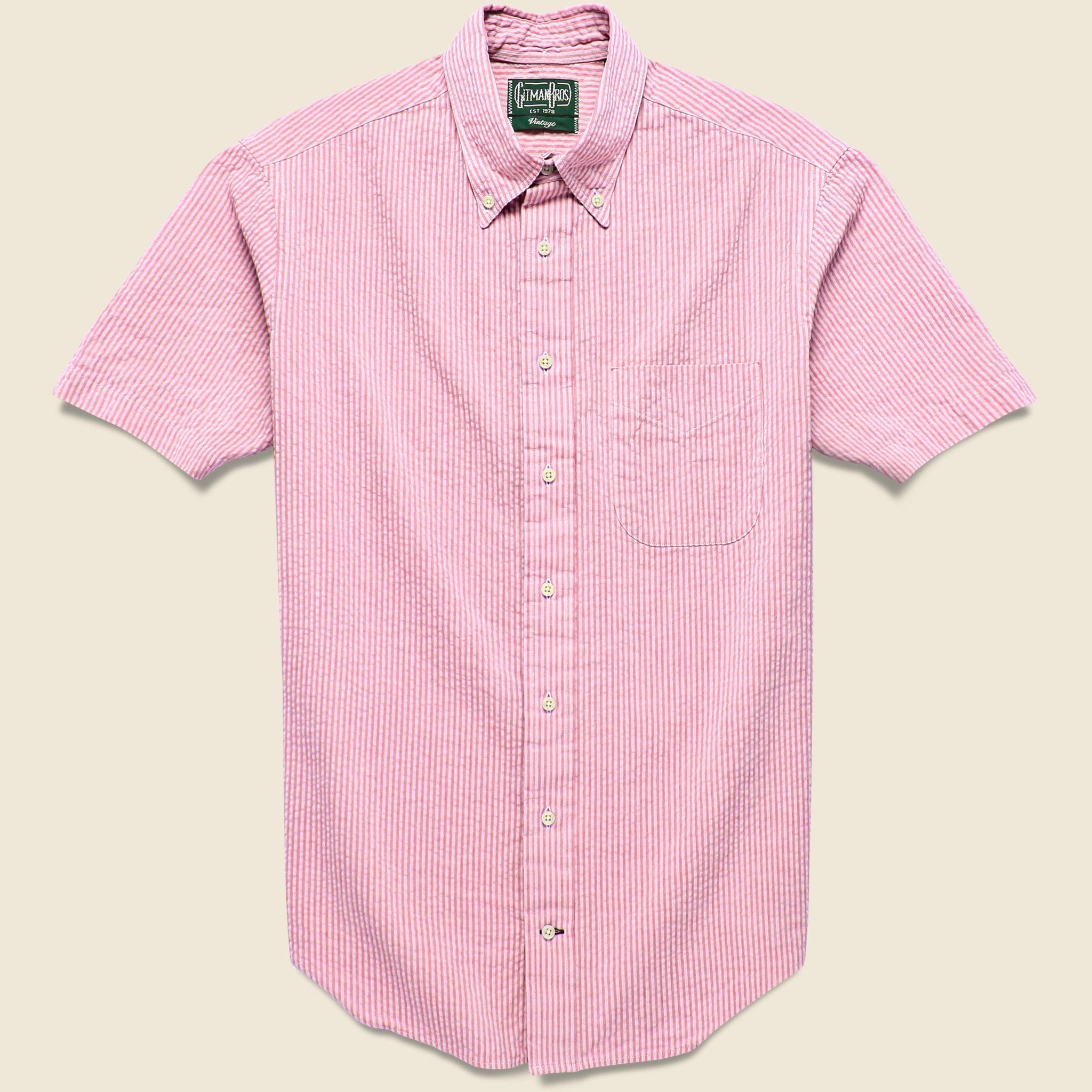 Tonal Seersucker Shirt - Pink - Gitman Vintage - STAG Provisions - Tops - S/S Woven - Other Pattern
