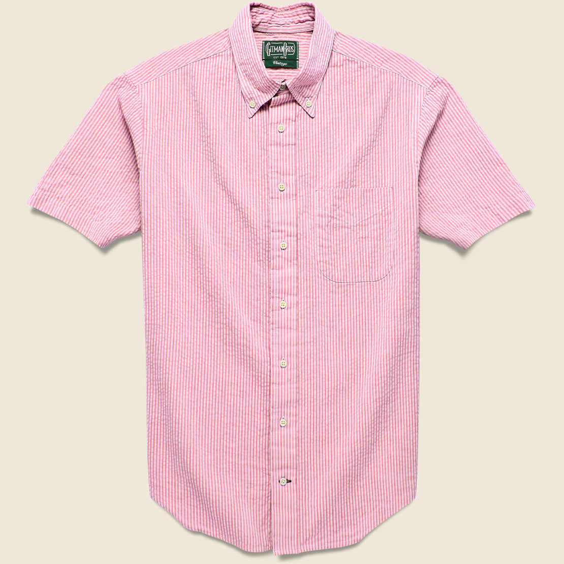 Gitman Vintage Tonal Seersucker Shirt - Pink