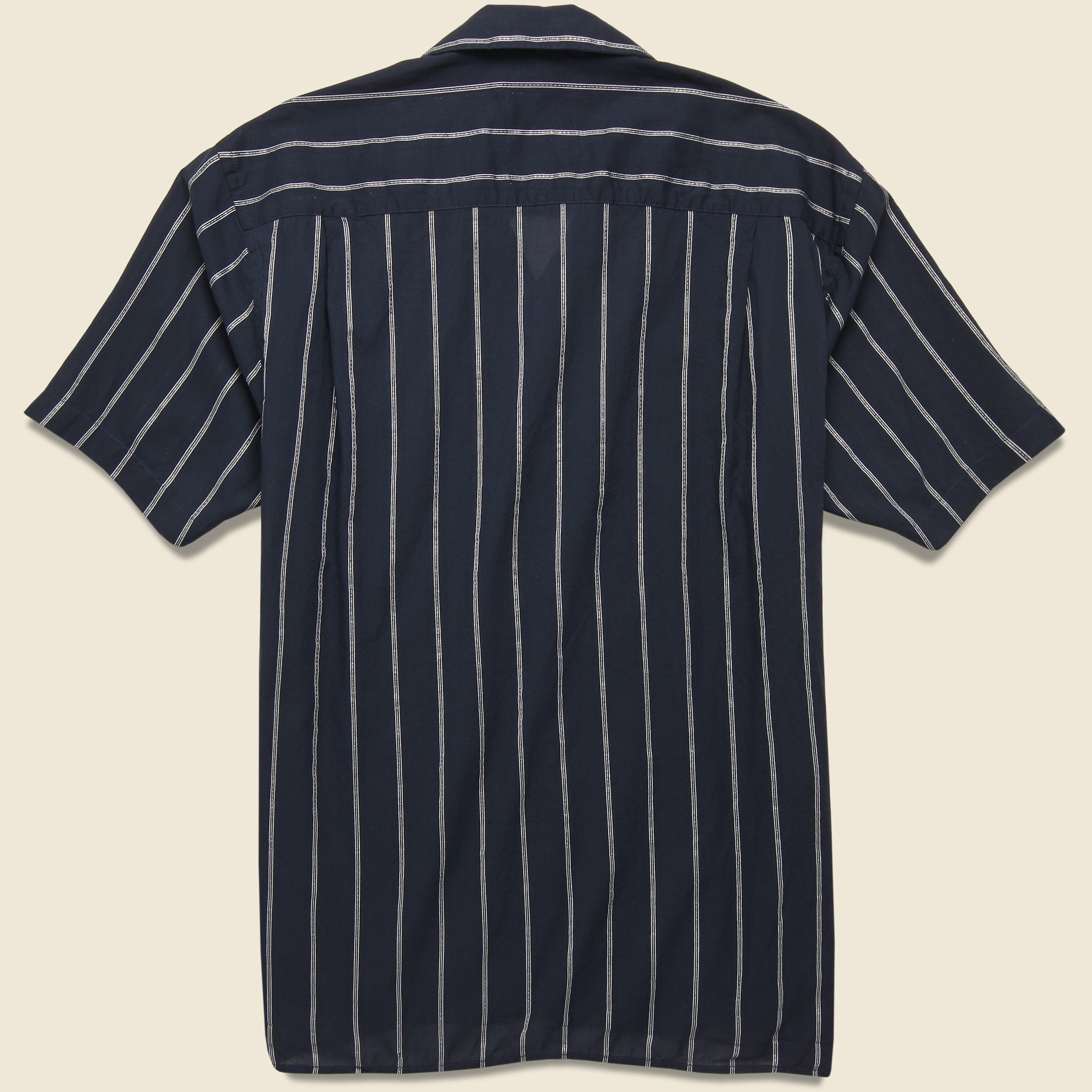 
                          Metalic Stripe Camp Shirt - Navy - Gitman Vintage - STAG Provisions - Tops - S/S Woven - Stripe
                        