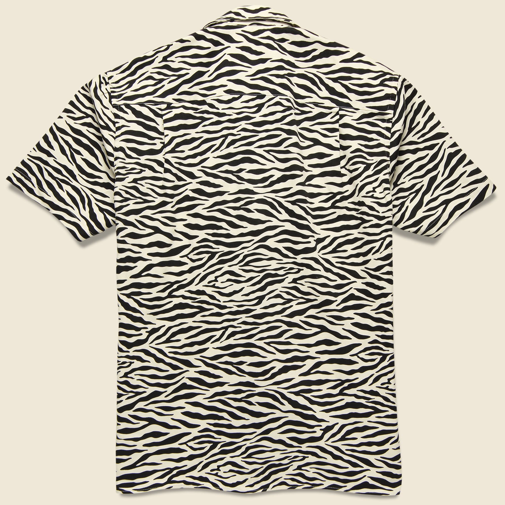 Camp Collar Zebra Print Shirt - Black/White - Gitman Vintage - STAG Provisions - Tops - S/S Woven - Other Pattern