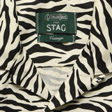 Camp Collar Zebra Print Shirt - Black/White - Gitman Vintage - STAG Provisions - Tops - S/S Woven - Other Pattern