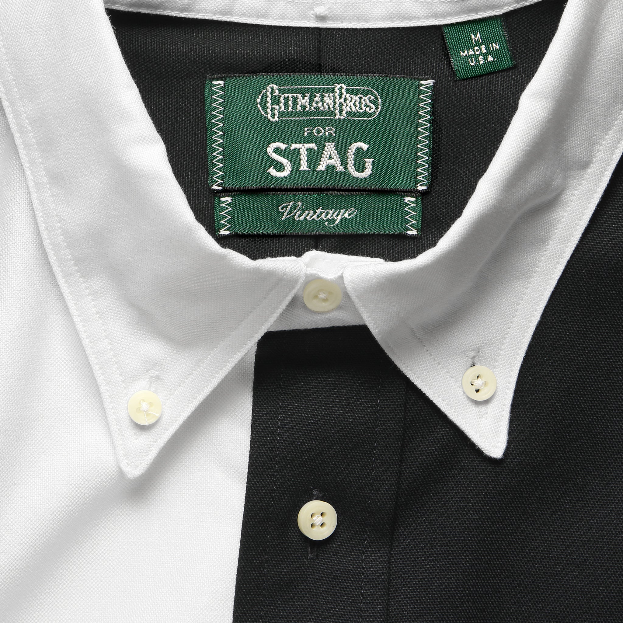 Mixed Panel Oxford - Black/White - Gitman Vintage - STAG Provisions - Tops - S/S Woven - Other Pattern