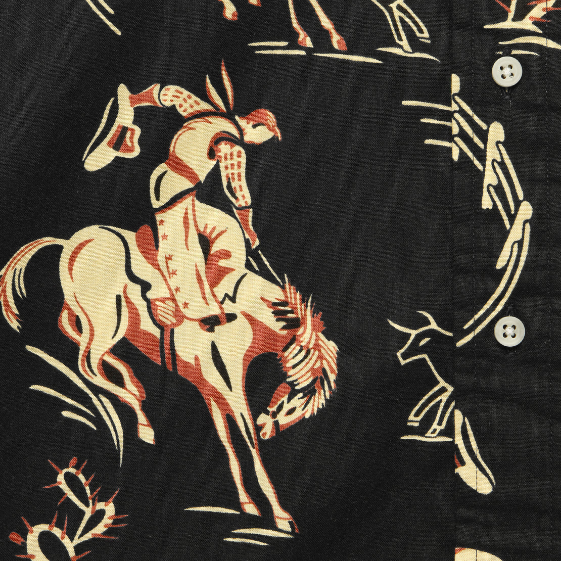 Cowboy Print Shirt - Black - Gitman Vintage - STAG Provisions - Tops - S/S Woven - Other Pattern