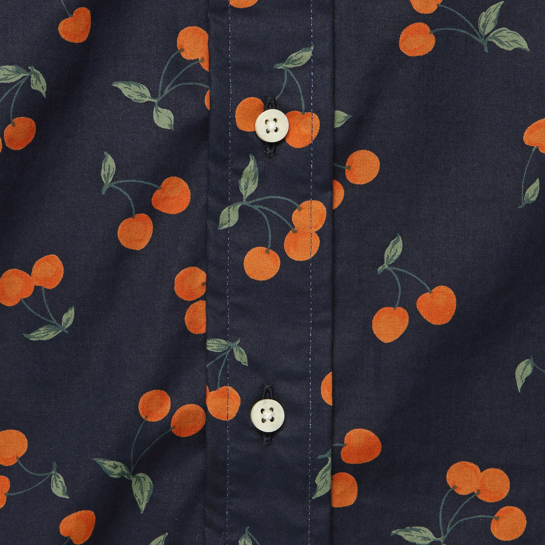 Cherry Print Shirt - Navy - Gitman Vintage - STAG Provisions - Tops - S/S Woven - Other Pattern