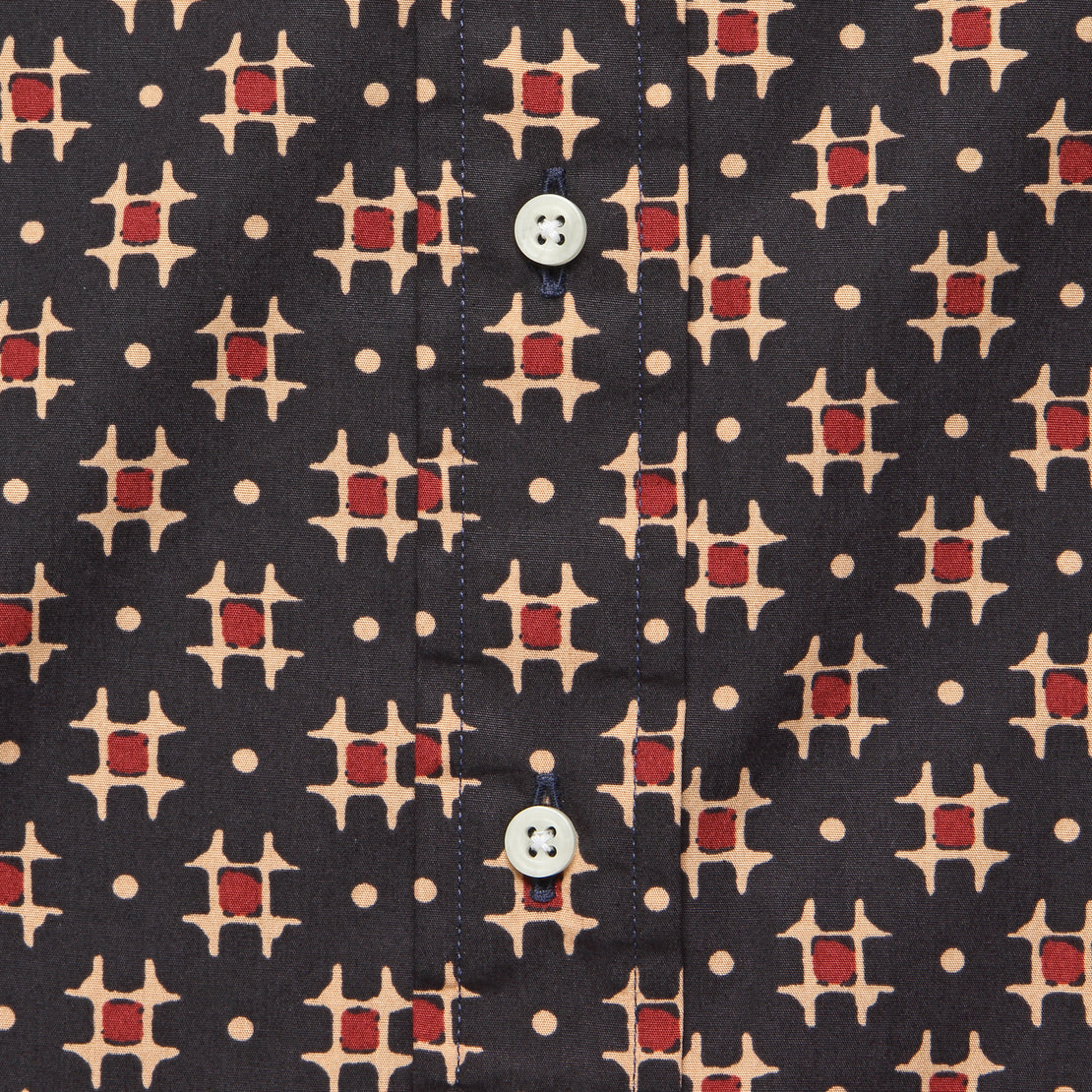 Window Batik Block Print Shirt - Black - Gitman Vintage - STAG Provisions - Tops - S/S Woven - Other Pattern