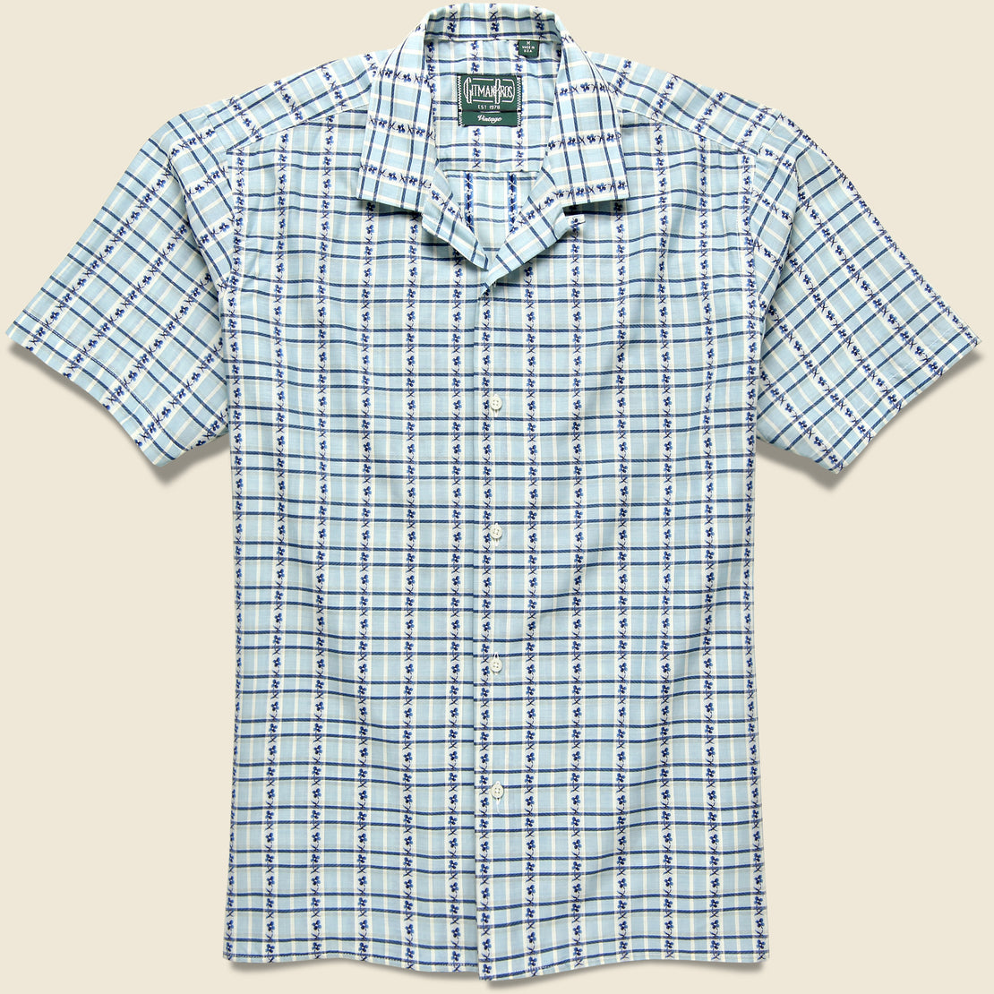 Gitman Vintage Archive Summer Jacquard Camp Shirt - Blue