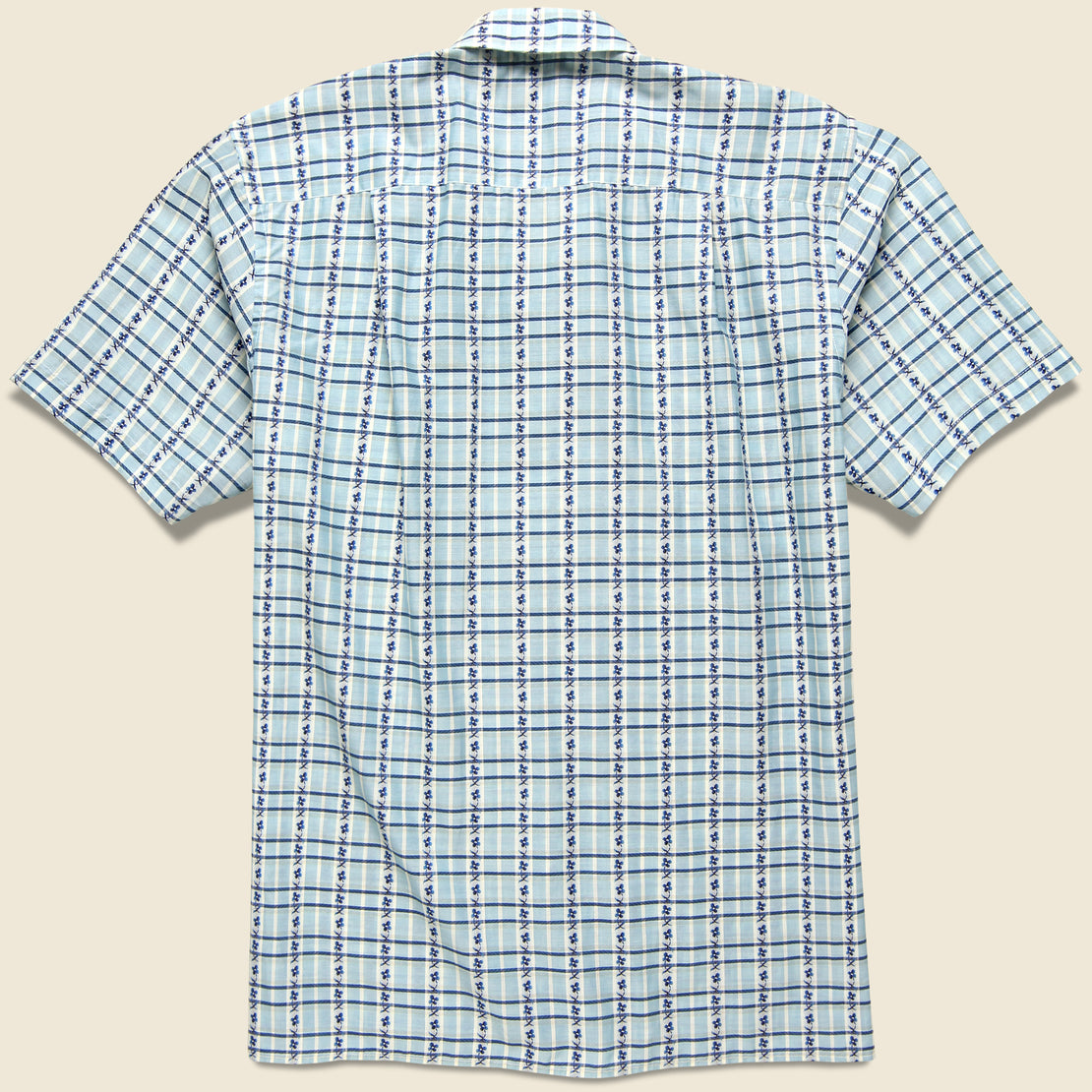Archive Summer Jacquard Camp Shirt - Blue - Gitman Vintage - STAG Provisions - Tops - S/S Woven - Plaid