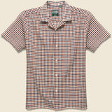 Eco Open Weave Camp Shirt - Red/Navy - Gitman Vintage - STAG Provisions - Tops - S/S Woven - Plaid