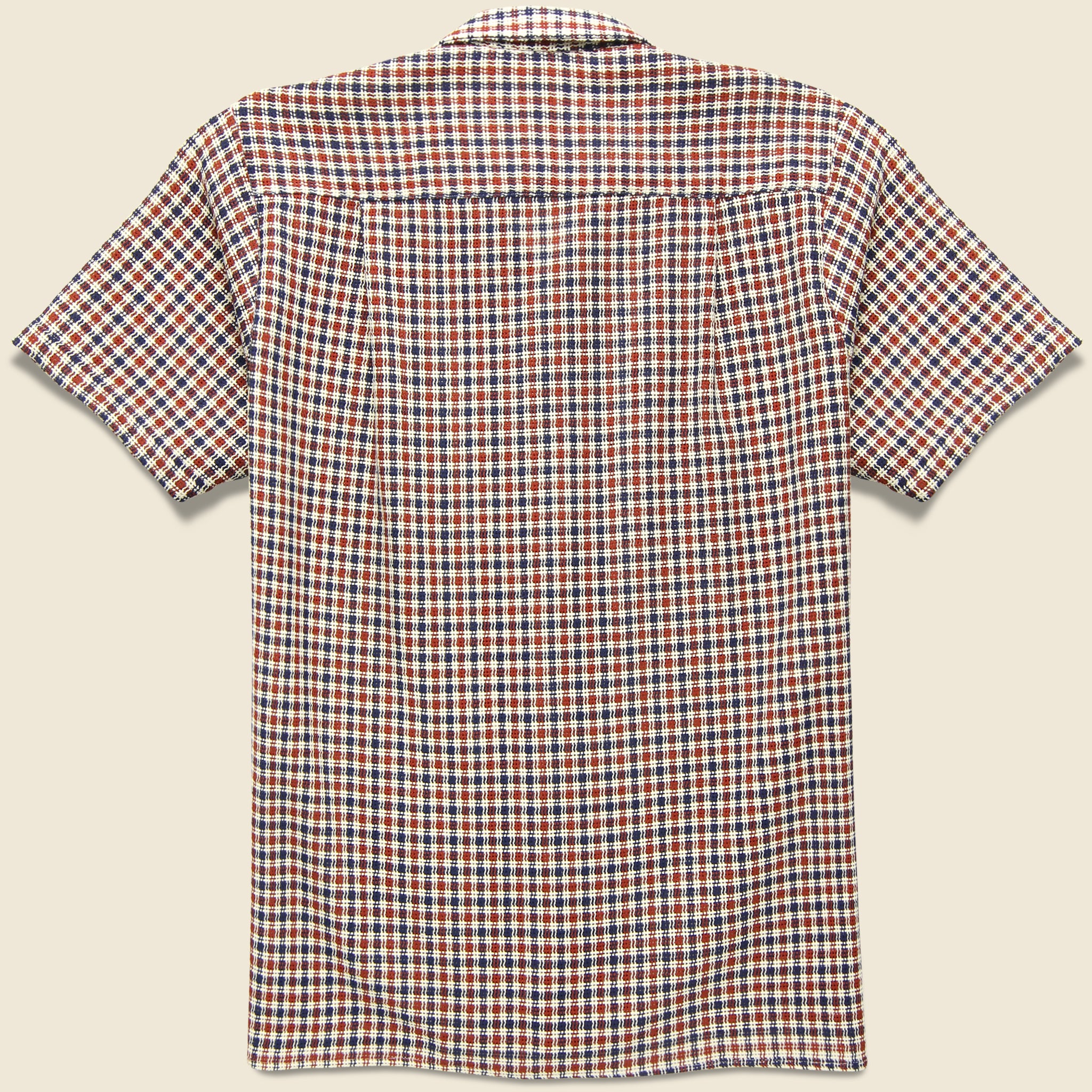 Eco Open Weave Camp Shirt - Red/Navy - Gitman Vintage - STAG Provisions - Tops - S/S Woven - Plaid