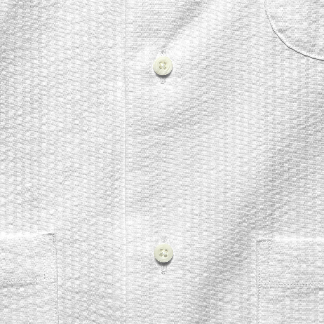 Seersucker Guayabera Shirt - White