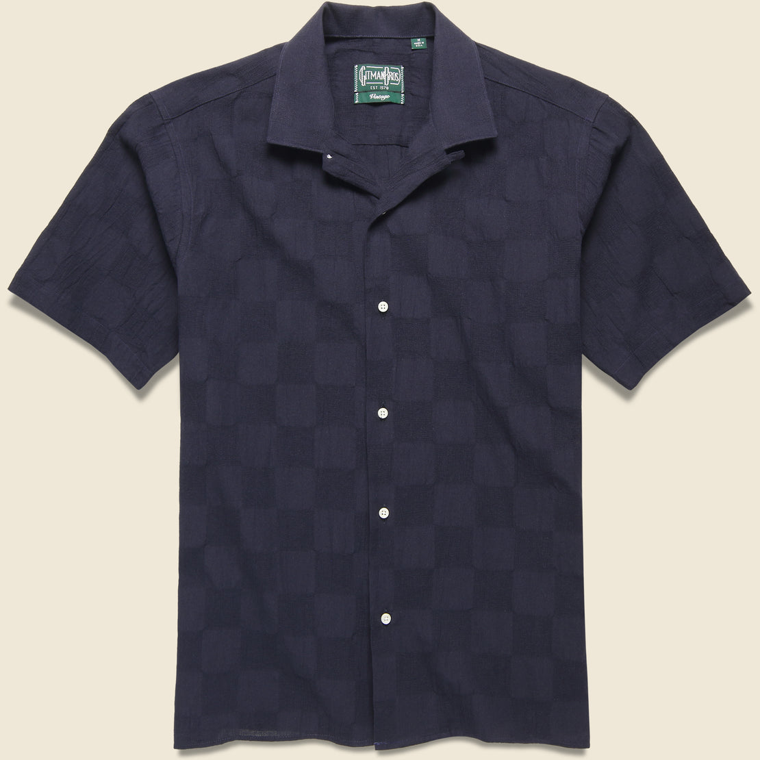 Gitman Vintage Panama Washer Cloth Camp Shirt - Navy