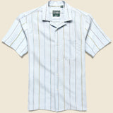 Tencel/Linen Woven Stripe Shirt - Blue/Brown - Gitman Vintage - STAG Provisions - Tops - S/S Woven - Stripe