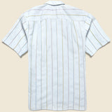 Tencel/Linen Woven Stripe Shirt - Blue/Brown - Gitman Vintage - STAG Provisions - Tops - S/S Woven - Stripe