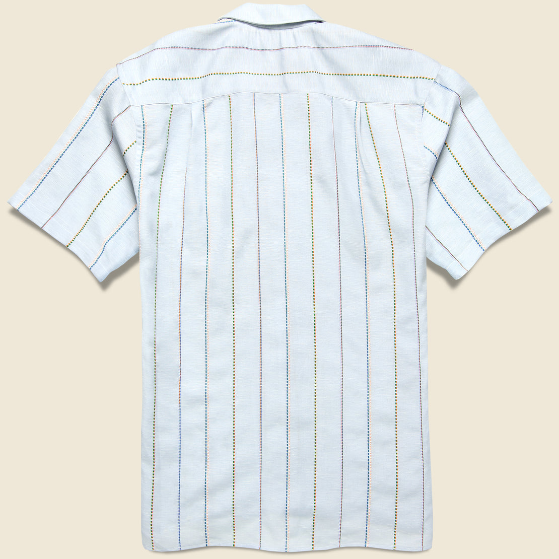 Tencel/Linen Woven Stripe Shirt - Blue/Brown - Gitman Vintage - STAG Provisions - Tops - S/S Woven - Stripe