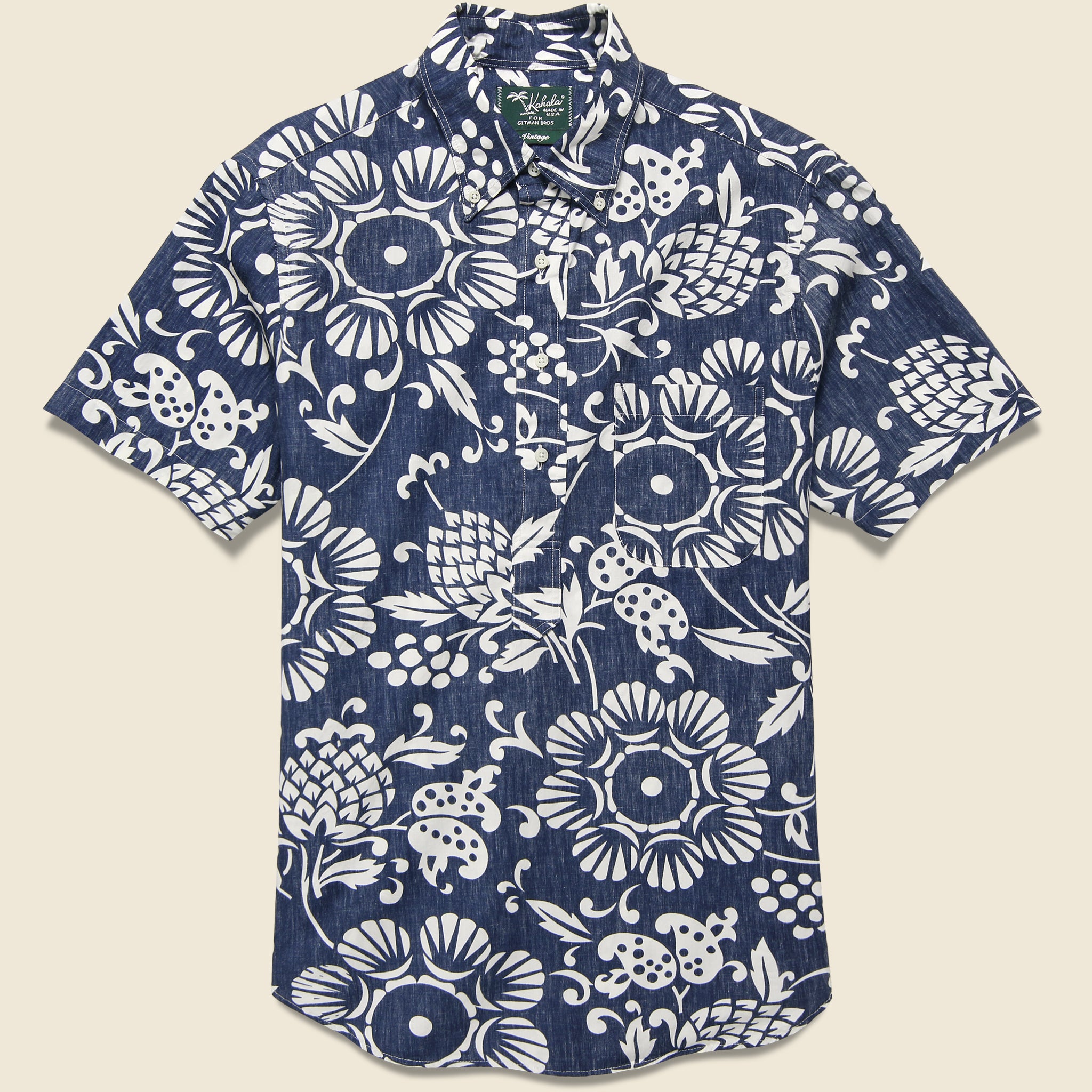 Duke's Pareo Blue Popover Shirt - Blue - Gitman Vintage - STAG Provisions - Tops - S/S Woven - Floral