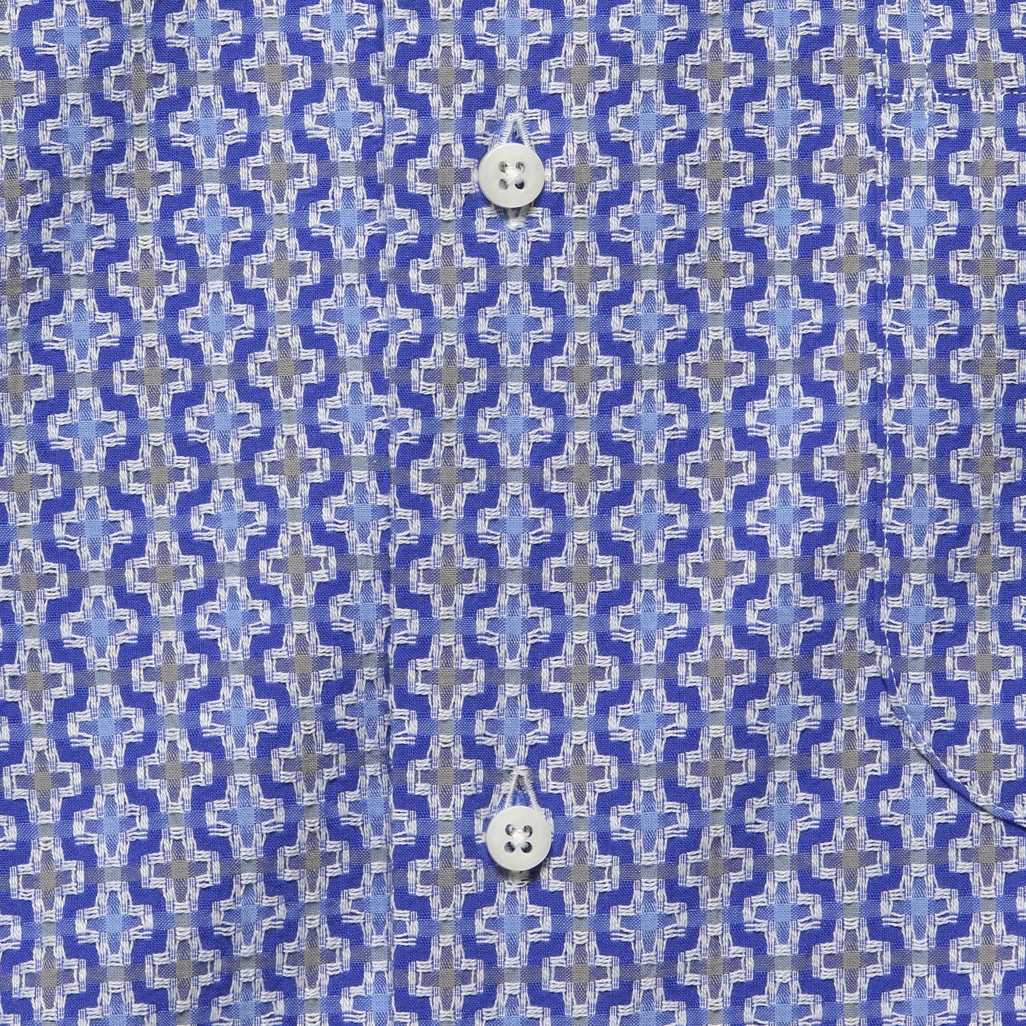 Summer Ready Jacquard Shirt - Blue - Gitman Vintage - STAG Provisions - Tops - S/S Woven - Other Pattern