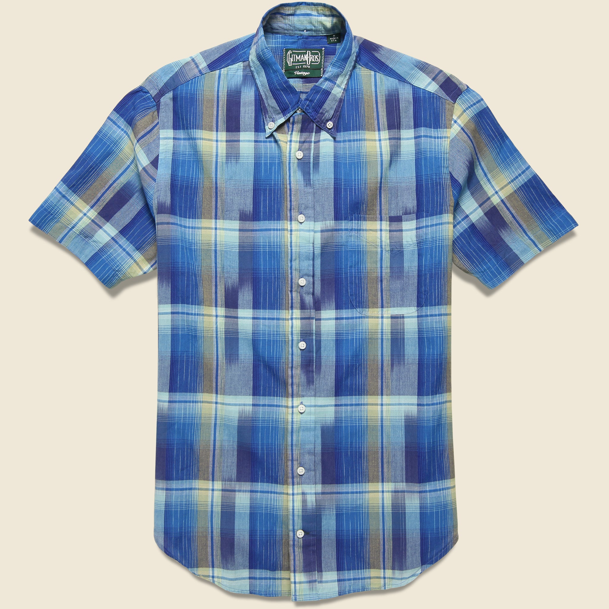 Ikat Madras Shirt - Blue - Gitman Vintage - STAG Provisions - Tops - S/S Woven - Plaid
