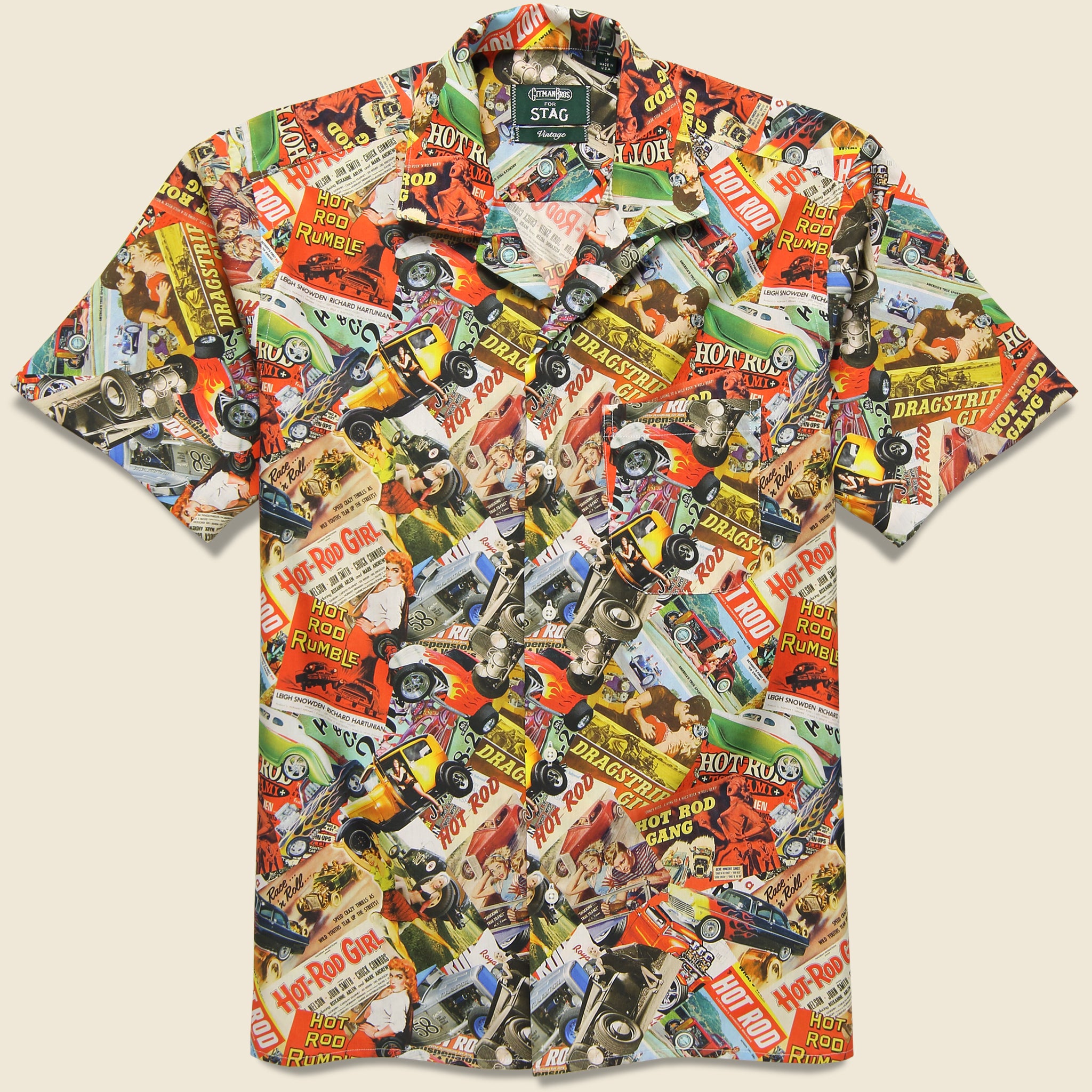 Hot Rod Print Camp Shirt - Gitman Vintage - STAG Provisions - Tops - S/S Woven - Other Pattern