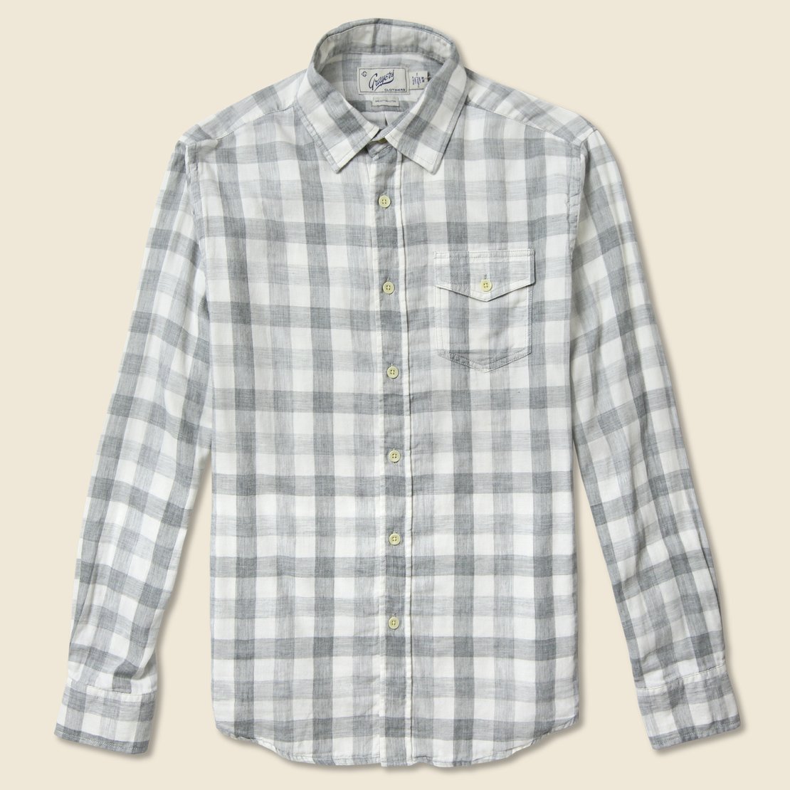 Durham Gingham Double Cloth Shirt - Heather Grey - Grayers - STAG Provisions - Tops - L/S Woven - Plaid