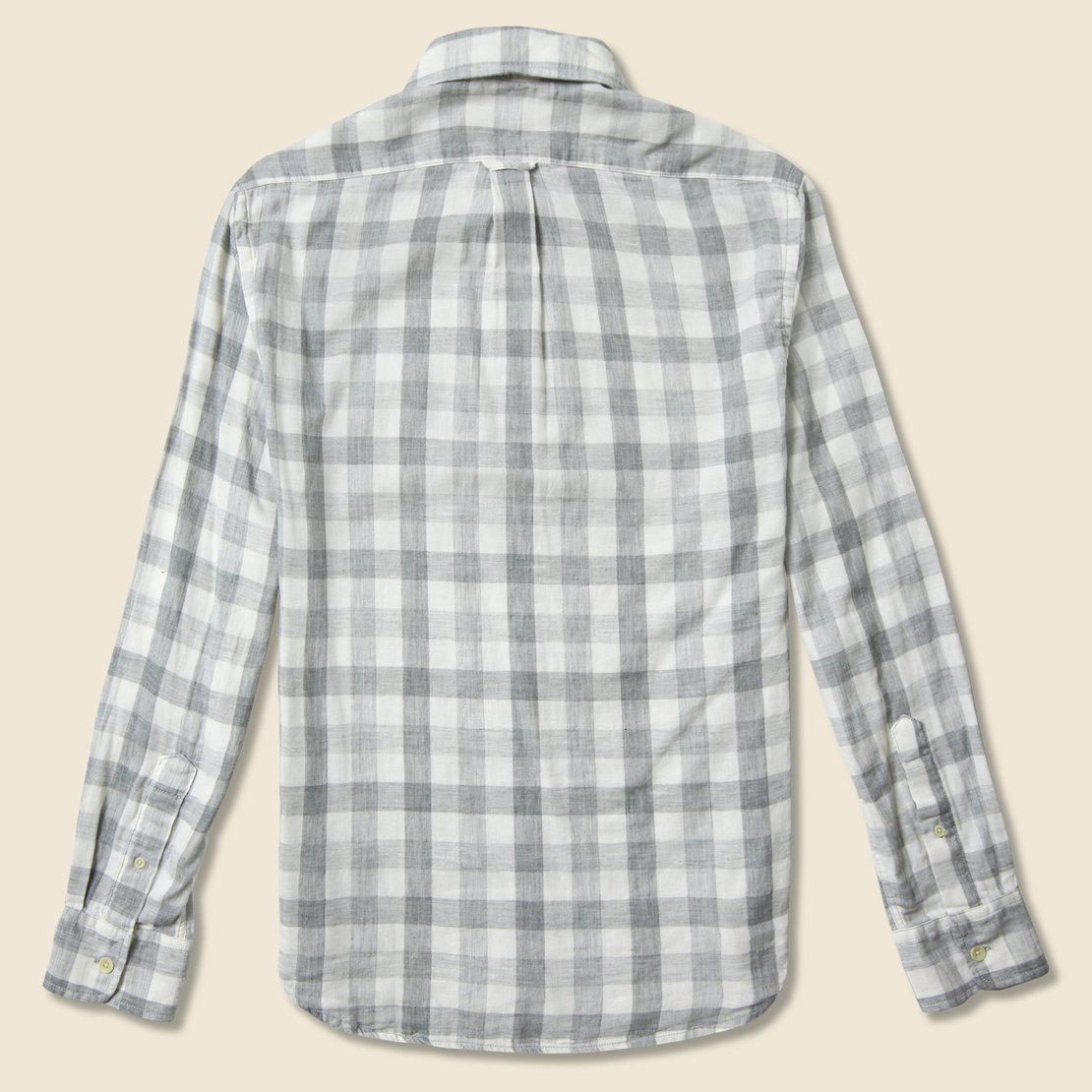 Durham Gingham Double Cloth Shirt - Heather Grey