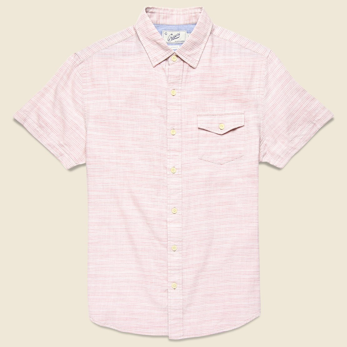 Grayers Horizon Summer Twill Shirt - Melon Cream Stripe