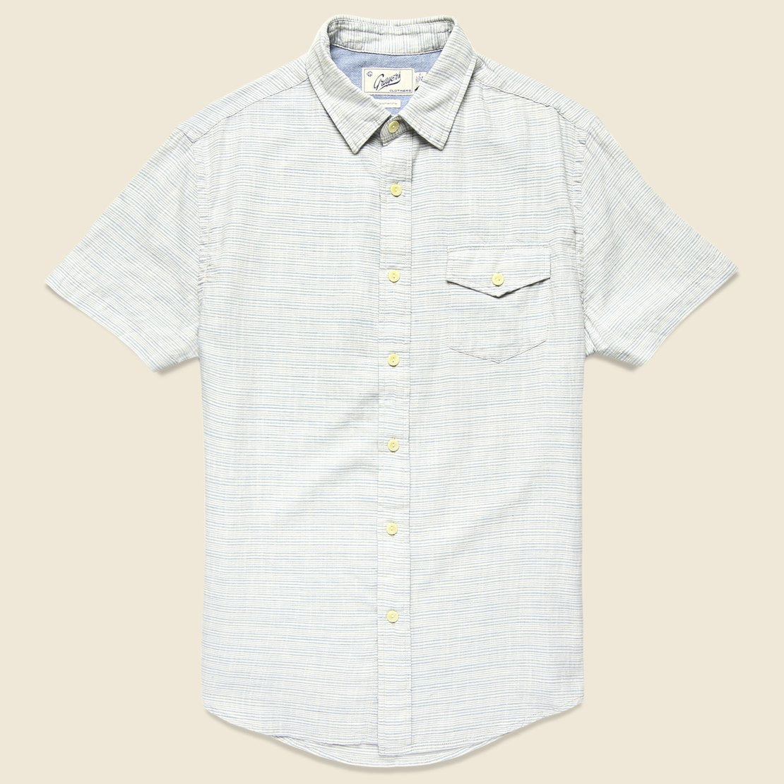 Horizon Summer Twill Shirt - Blue Cream Stripe - Grayers - STAG Provisions - Tops - S/S Woven - Stripe