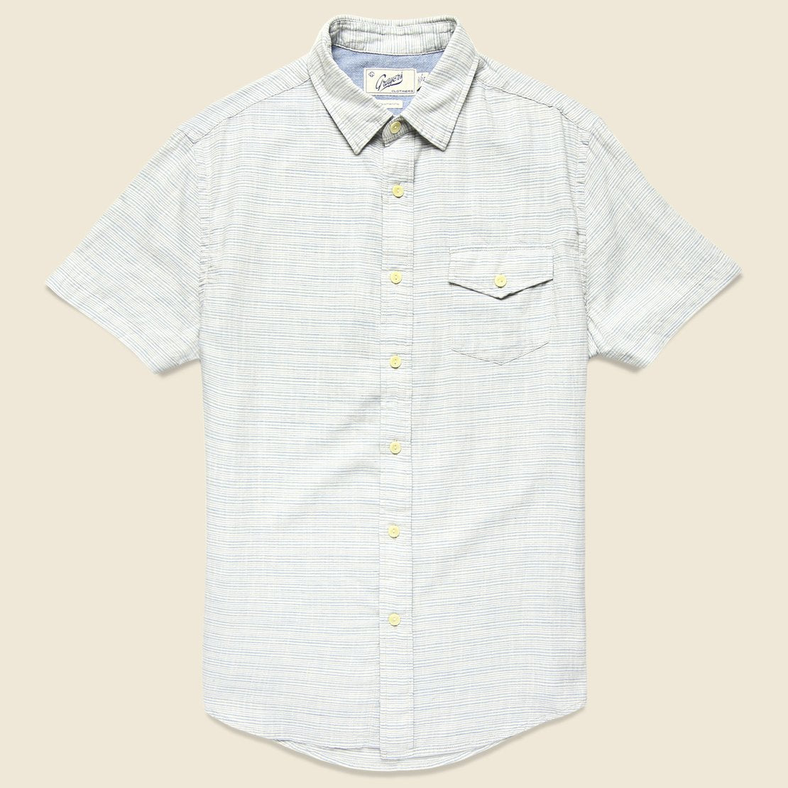 Grayers Horizon Summer Twill Shirt - Blue Cream Stripe