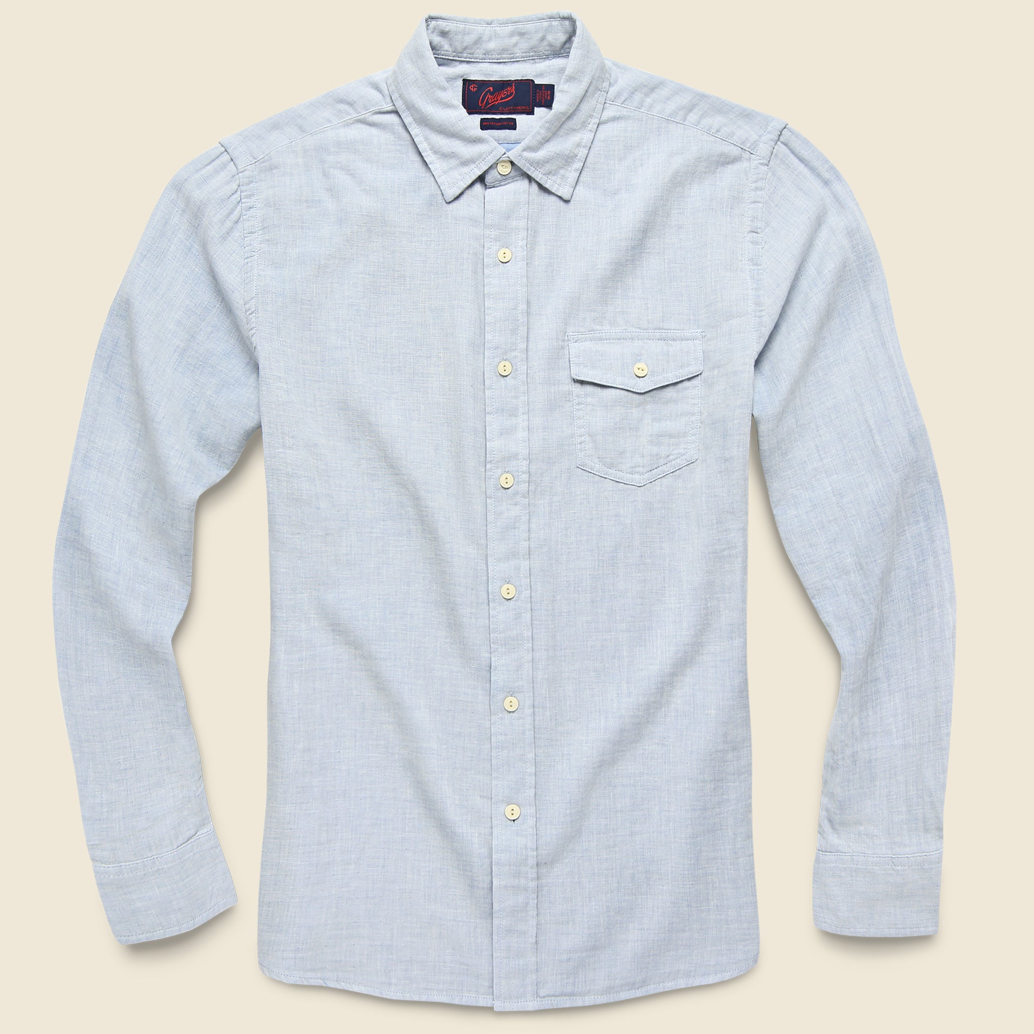 Hammond Double Cloth Shirt - Blue Heather - Grayers - STAG Provisions - Tops - L/S Woven - Solid