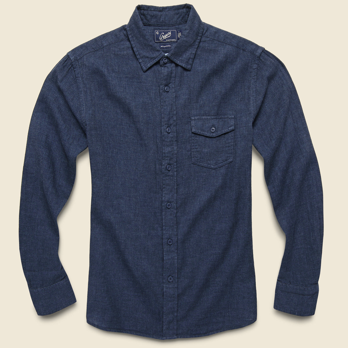 Hattox Double Cloth Shirt - Navy Heather