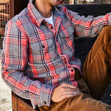 Blanket Shirt - Bright Coral Graph Plaid - Outerknown - STAG Provisions - Tops - L/S Woven - Plaid