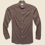 Fox Print Herringbone Shirt - Brown - Hamilton Shirt Co. - STAG Provisions - Tops - L/S Woven - Other Pattern