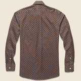 Fox Print Herringbone Shirt - Brown - Hamilton Shirt Co. - STAG Provisions - Tops - L/S Woven - Other Pattern