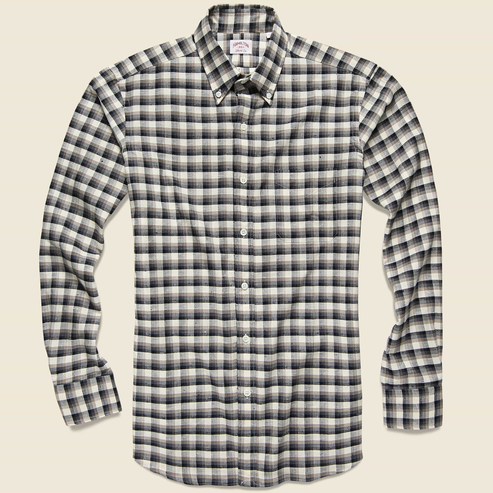 Twill Plaid Shirt - Brown/Cream - Hamilton Shirt Co. - STAG Provisions - Tops - L/S Woven - Plaid