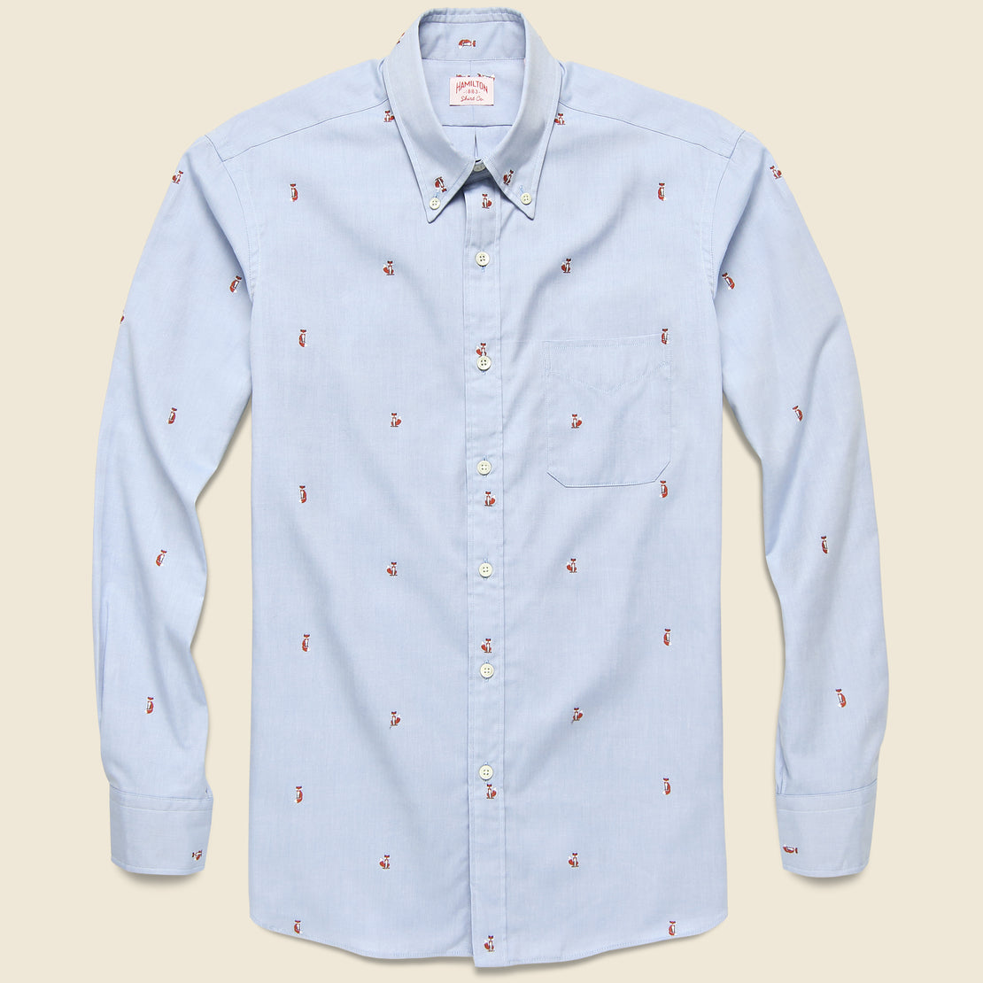 Hamilton Shirt Co. Fox Fil Coup‚àö¬© Oxford Shirt - Blue