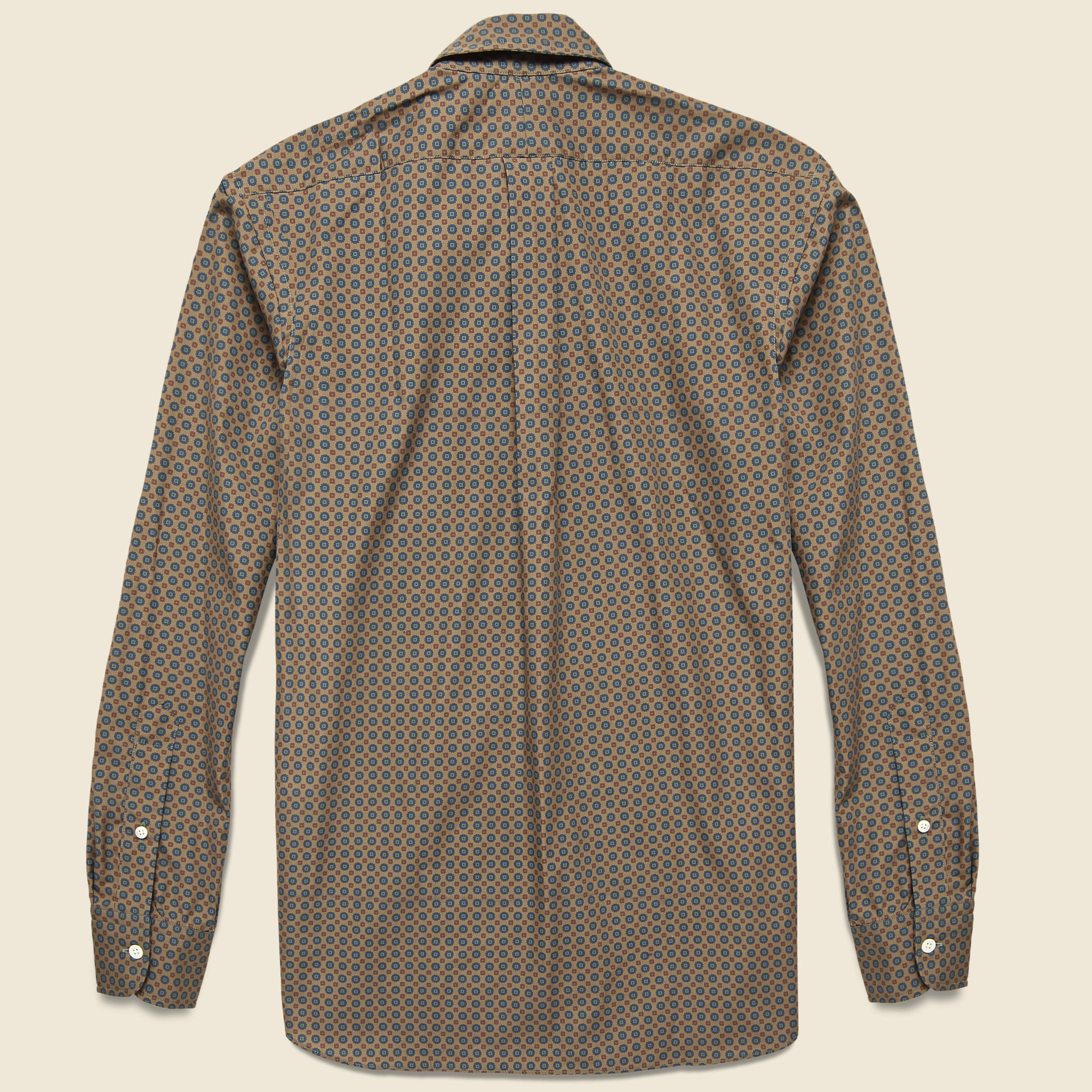 Printed Twill Shirt - Khaki/Green/Orange - Hamilton Shirt Co. - STAG Provisions - Tops - L/S Woven - Other Pattern