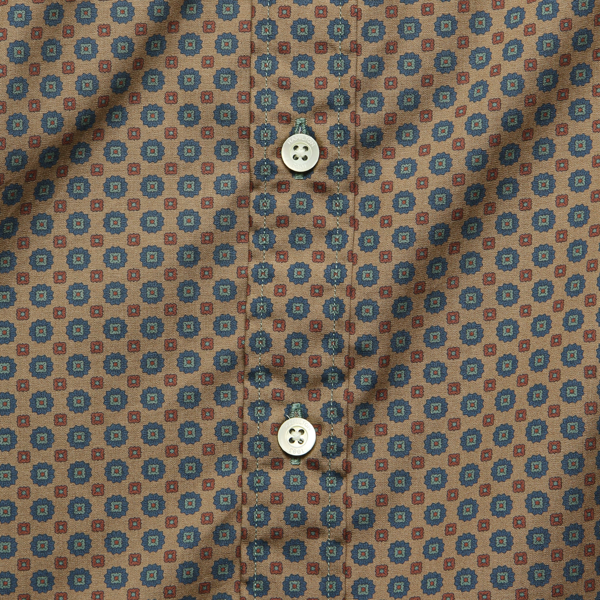 
                          Printed Twill Shirt - Khaki/Green/Orange - Hamilton Shirt Co. - STAG Provisions - Tops - L/S Woven - Other Pattern
                        