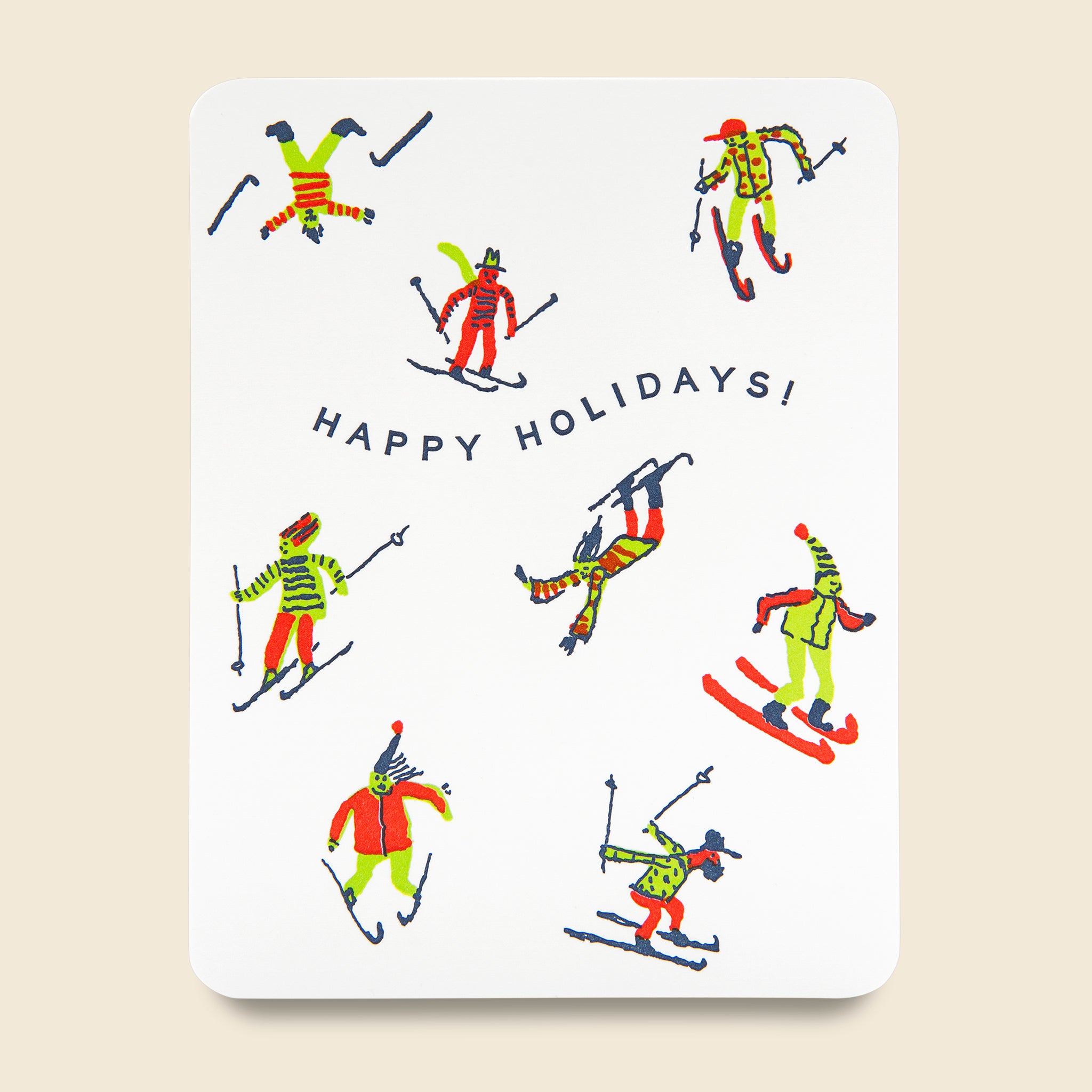 Greeting Card - "Happy Holidays!" + Skiers - Paper Goods - STAG Provisions - Gift - Stationery